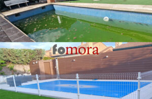 Antes y después de reforma de piscina realizada por FOMORA