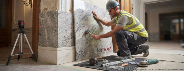 Fomora, reformas de portales en comunidades de vecinos con materiales como granito y mármol